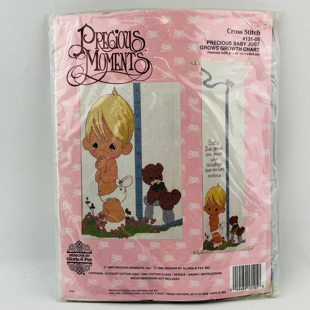 Precious Moments Baby Just Grows Growth Chart Cross Stitch‎ Kit Janlynn #131-05